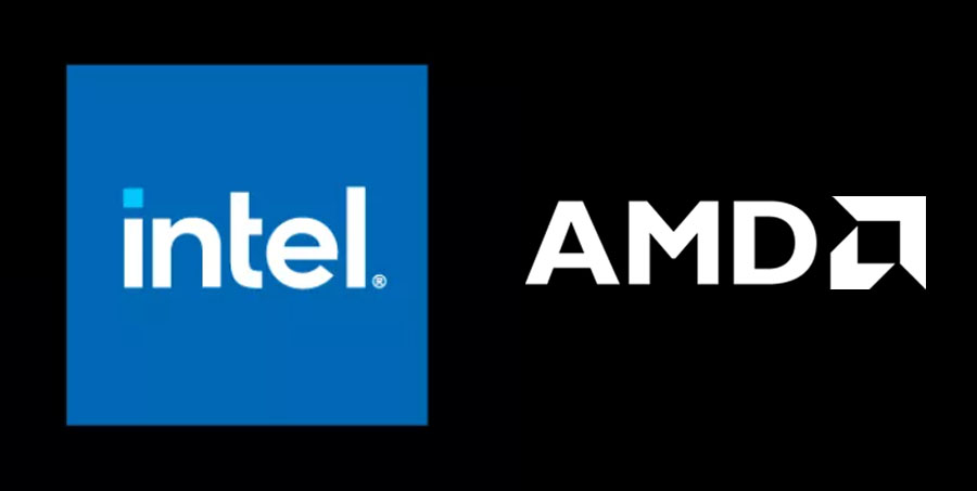 Intel AMDのロゴ