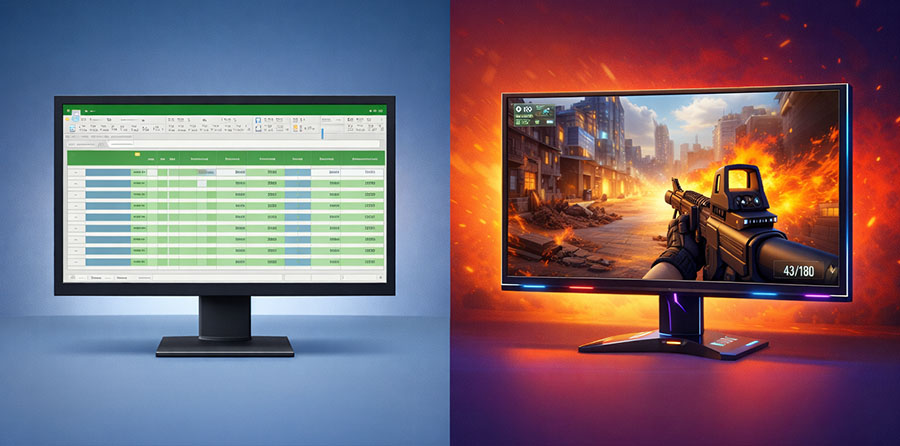 ビジネスモニターとゲーミングモニター